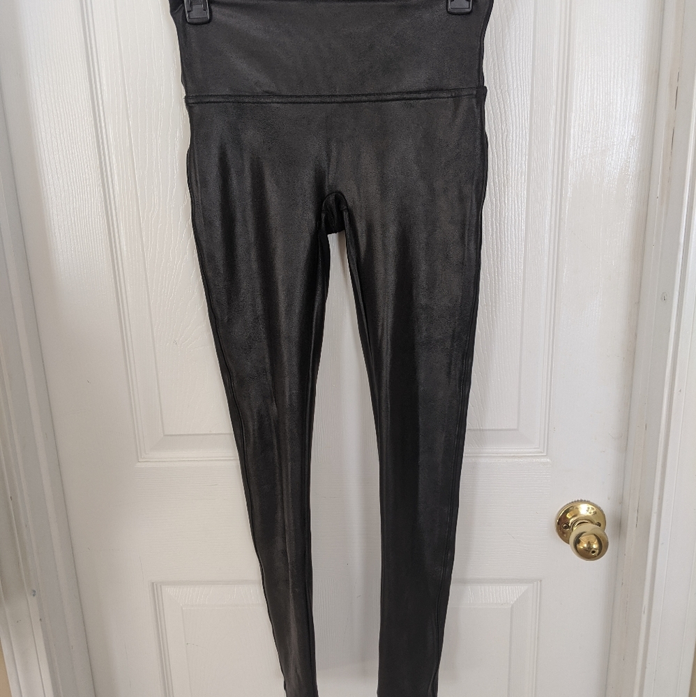 Spanx Women's Faux Leather Tummy Control Leggings